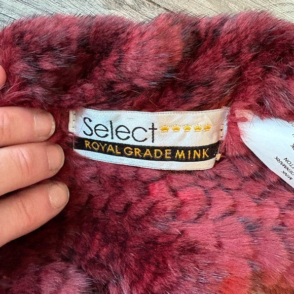 GORSKI Burgundy Knit Scarf 100% real mink fur - Picture 3 of 5